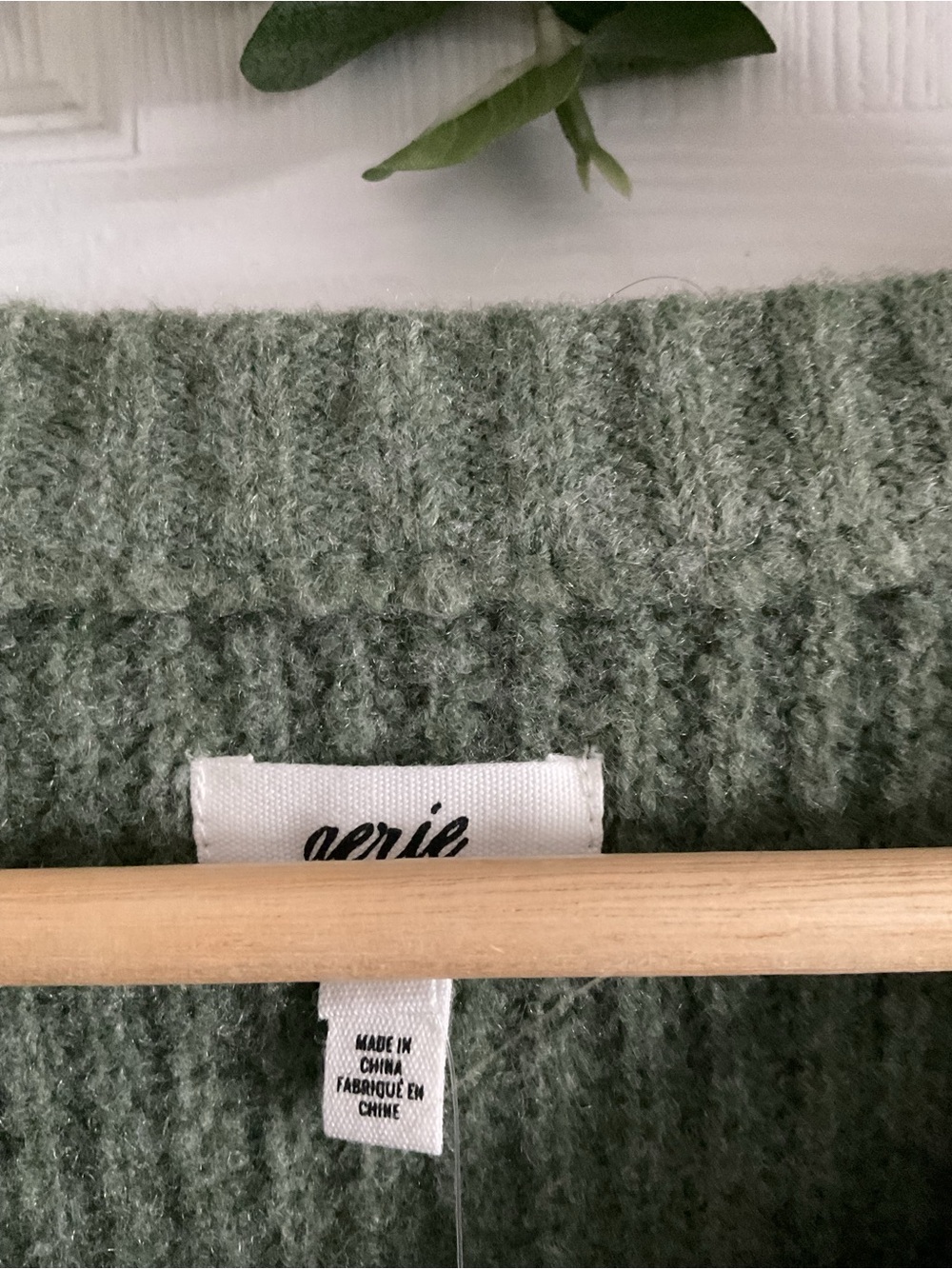 aerie Olive Green Ribbed Button-Up Short Sleeve Cardigan - Picture 7 of 9